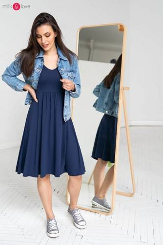 Плаття для вагітних і годуючих Mommy Chic Milk&Love, - темно-синя
