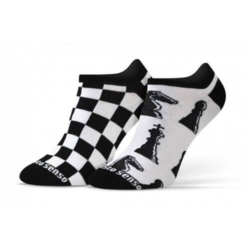 Короткі шкарпетки Шахи finest cotton Sesto Senso, - чорний
