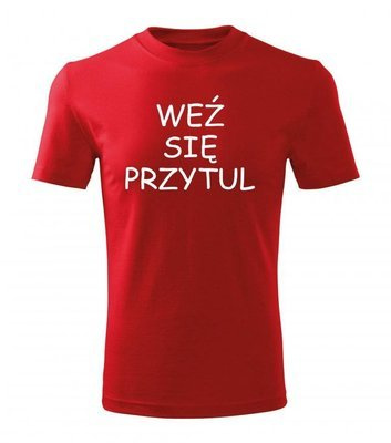 "Weź się przytul" koszulka męska Moocha czerwony