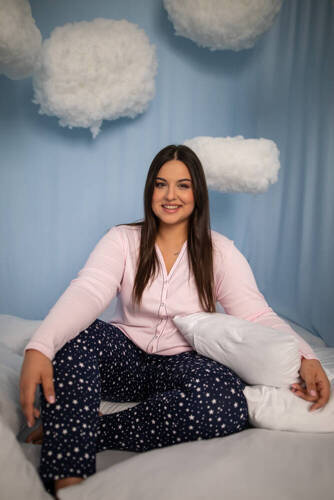 Піжама жіноча Libra довгий рукав Italian Fashion, - рожевий/принт