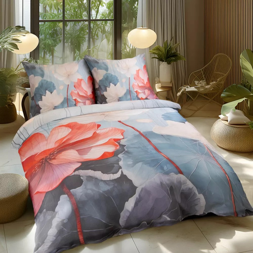 Постільний комплект з бавовни-сатин Квіти 12406 Darymex satynlove premium