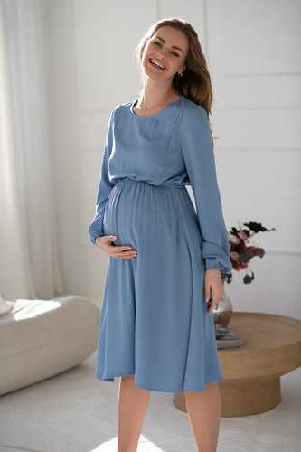 Сукня для вагітних і годуючих жінок Lovely Dress Midi Milk&Love, - блакитний