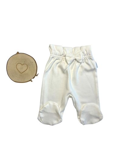 Дитячі півповзунки з високою талією Mamatti PG15216 – однотонні кольору екрю, бавовняні