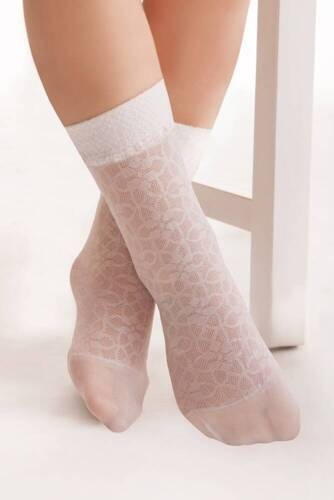 Дитячі шкарпетки з жакарду 2 пари DR 0013 Knittex, - bianco