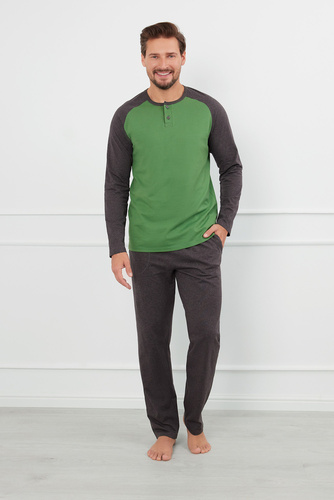 Чоловіча піжама Aleksander довгий рукав Italian Fashion  - зелений