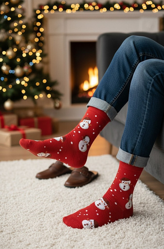 Steven Art.136 – чоловічі новорічні шкарпетки, кольорові візерунки, бавовняні - 163