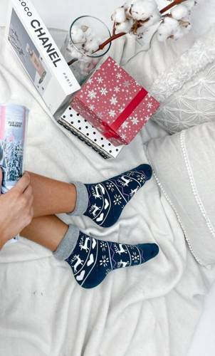 Жіночі шкарпетки 0118  Milena 06,-темно-синій/сірий