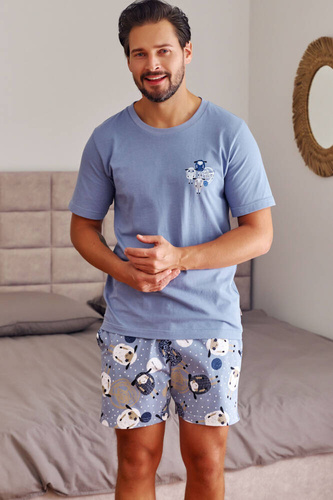 Чоловіча піжама комплект  7207 Doctor Nap, - sheep (блакитний)
