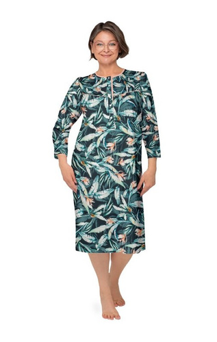 Нічна сорочка Martel Bogna II 204 33– бавовняна нічна сорочка з довгим рукавом, на ґудзиках, ідеальна як подарунок для Бабусі