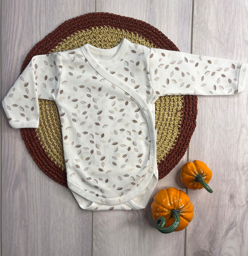 Бавовняне боді-конверт для немовлят Mamatti BD15426 листочки