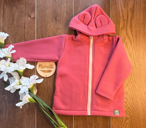Дитяча кофта з капюшоном Mamatti BH105 кольору малина
