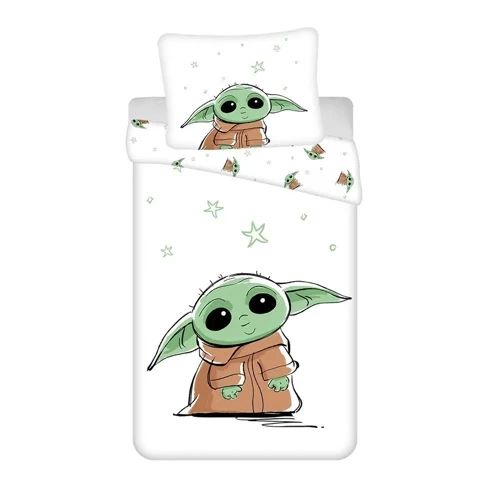 Дитяча бавовняна постільна білизна Star Wars Baby Yoda Jerry Fabrics - білий