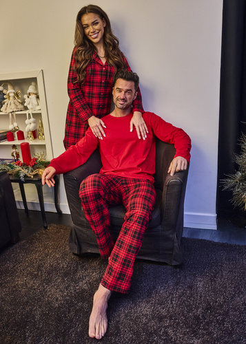 Чоловіча піжама 124/305 Denali Cornette, червоний – бавовна, в клітинку