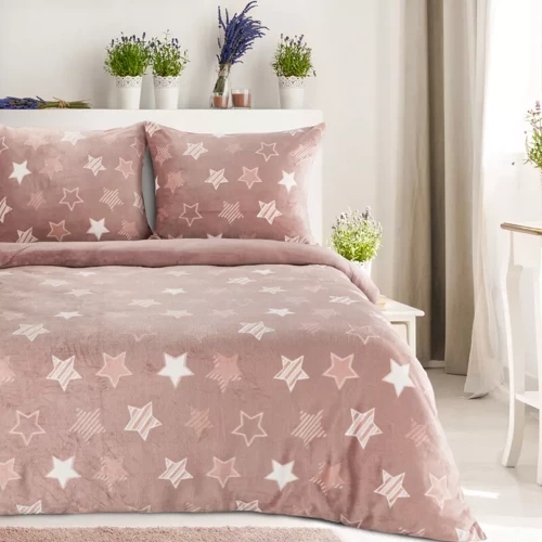Велюрова постільна білизна Flano 4 gwiazdki Eurofirany, - пудрово-рожевий