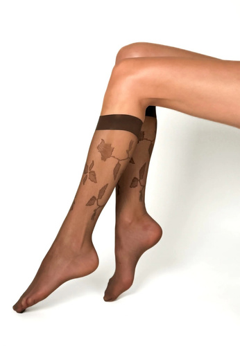 Ажурні підколінки Olivia 20 den Vaneziana, - капучіно