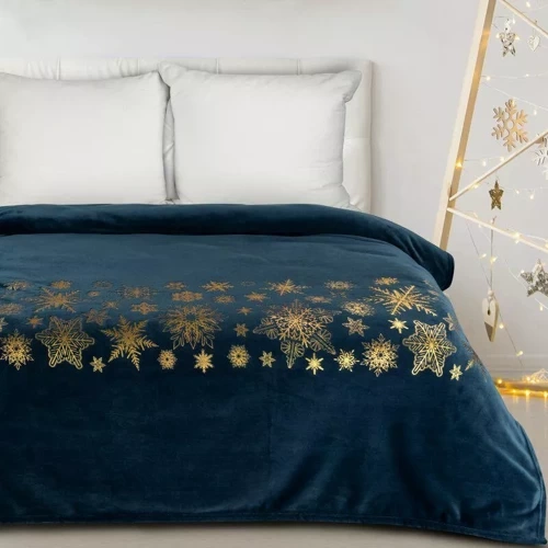 Новорічний плед покривало Pieski 14 Собачки Eurofirany,- бежевий