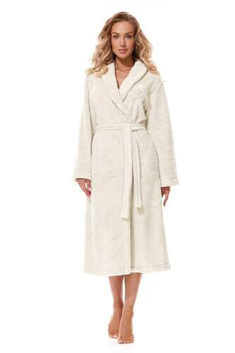 Довгий жіночий халат 2323 Monique L&L, - ecru