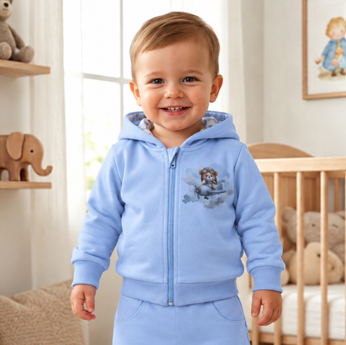 NINI Baby Bear Pilot органічна дитяча кофта на замку ABN-5751/BLE