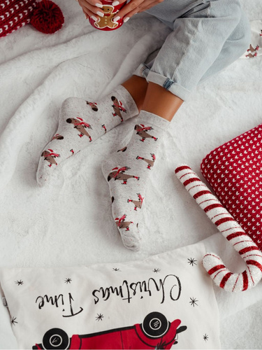 1283.041 Kapibara na łyżwach Skarpety Milena – Жіночі святкові шкарпетки