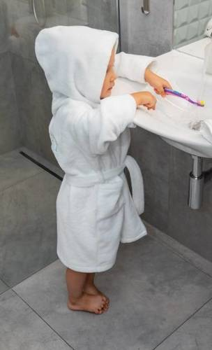 Bamboo Дитячий бамбуковий халат  ByShelly - білий