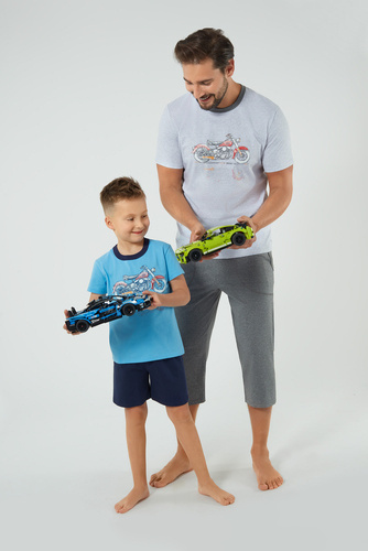 Чоловіча піжама Junak Italian Fashion,-світлий меленж/сірий меланж