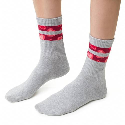 Шкарпетки жіночі Art.136 Walentynkowe Steven, - 120 сірий