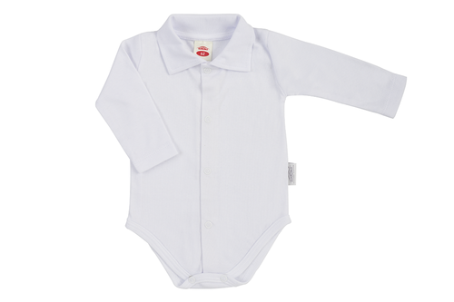 Дитяче боді з комірцем 0305BCH "Organic Boy" Makoma,-білий