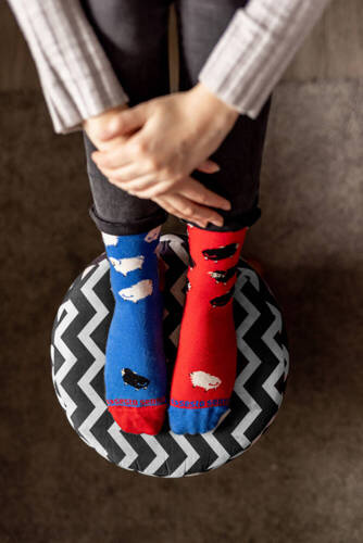 Високіасиметричні шкарпетки Овечки finest cotton Sesto Senso, - синій