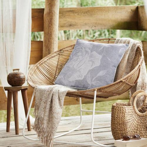 Декоративна наволочка Len 10 з принтом Eurofirany, - сталевий, -