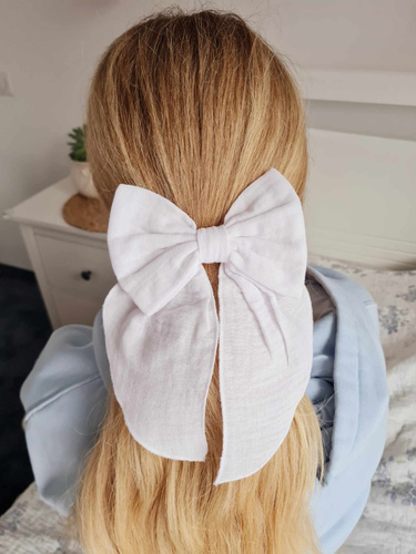 Бантик на резинці KGN16 Lniana  Marija - білий
