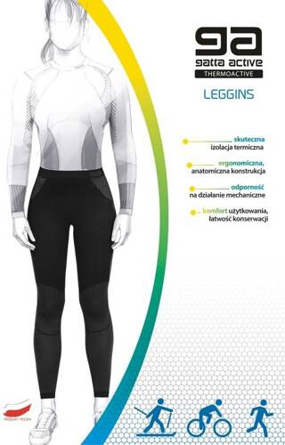 43013 Ama Basic Thermoactive Легінси термоактивні- black-grey