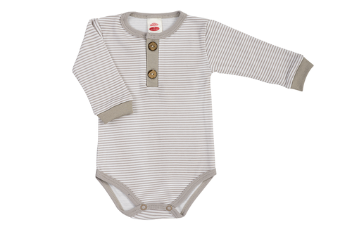 Дитяче боді з довгим рукавом "Strip Types" Makoma, - бежевий