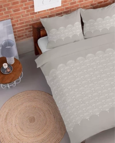 Фланелева постільна білизна 4522 B квіти Detexpol,- білий/рожевий