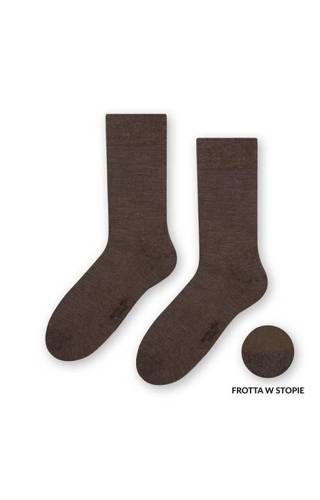 Шкарпетки чоловічі з вовни мериноса  Art.130 Półfrotte Merino Wool Steven, -  004 коричневий