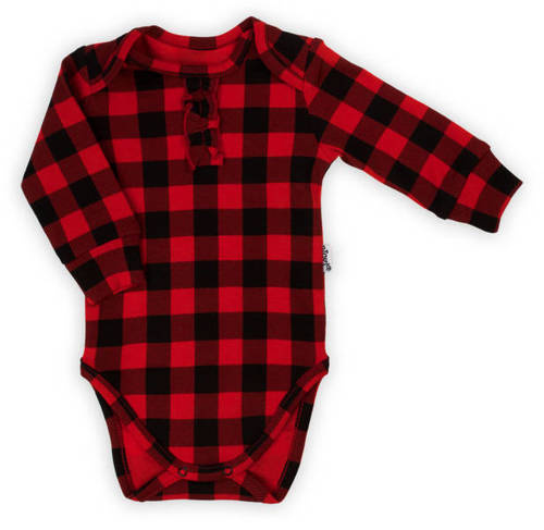 Дитяче боді з довгим рукавом 163537 Magia Świąt Nicol, - клітинка/ волани