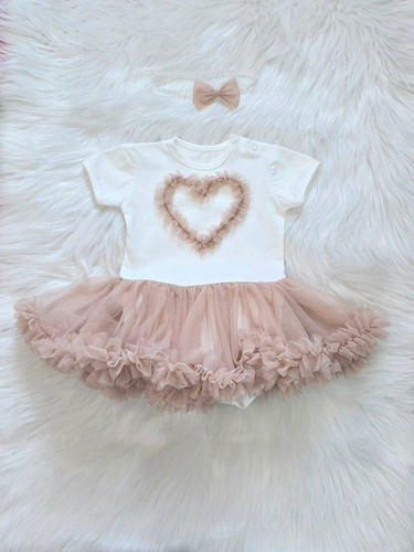 Боді-сукня Mia Bambarillo для дівчинки з фатином елегантна beige