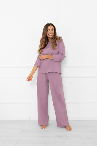 Піжама жіноча Ksara Italian Fashion, - короткий рукав, штани 3/4, бавовна, сталевий колір
