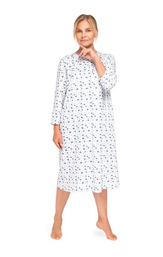 Нічна сорочка Martel Bogna II 204 33– бавовняна нічна сорочка з довгим рукавом, на ґудзиках, ідеальна як подарунок для Бабусі