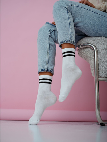 Жіночі бавовняні шкарпетки Milena 0200-212 – зручні, у рубчик black