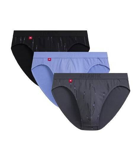 Набір трусів-сліпів чоловічі 3MP-193 A'3 Atlantic, -чорний/денім/графітний