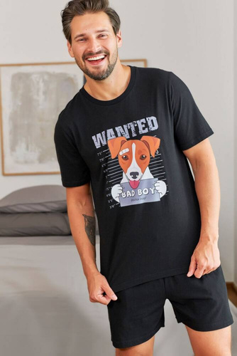 Чоловічий піжамний комплект 7138 Doctor Nap,- black