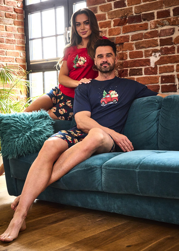 Чоловіча піжама 326/291 Teddy 4 Cornette - темно-синій, бавовна, різдвяна тематика