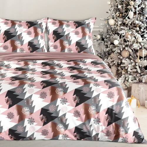 Комплект постільної білизни  з мікроволокна Aura Ялинки Eurofirany, - рожевий