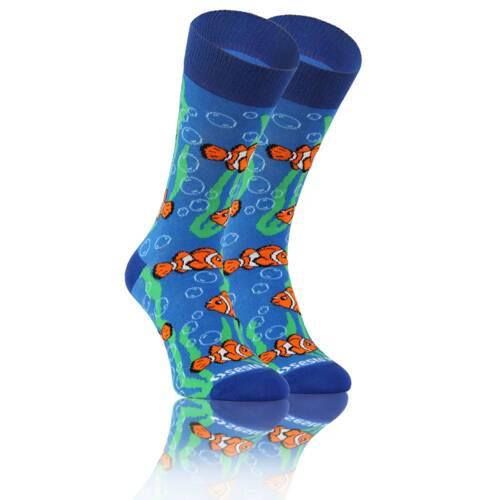 Високі шкарпетки Рибки finest cotton Sesto Senso, - синій
