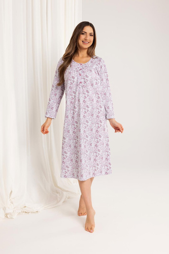 Бавовняна нічна сорочка 017  — рожевий