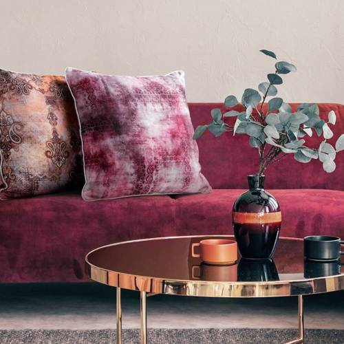 Декоративна наволочка Len 19 з принтом Eurofirany, - бордова