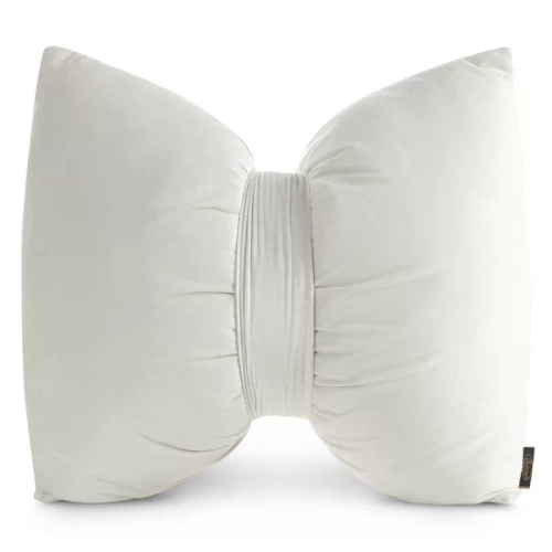 Eurofirany Святкова подушка 45x55 – оксамитова з бантом-вершковий