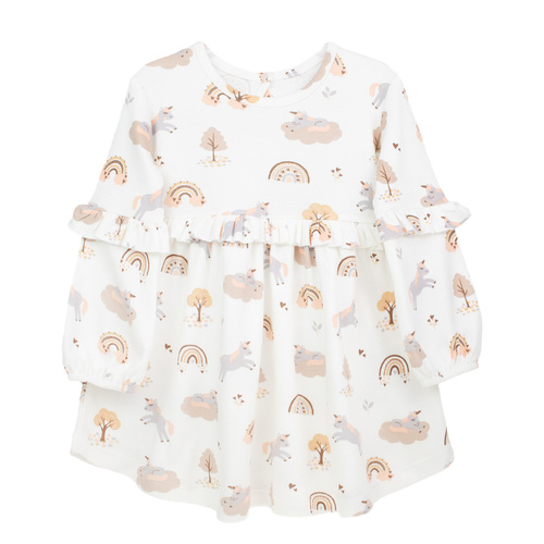 141970 Nicol – кремова сукня з єдиноріжками