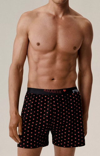 Чоловічі боксери Atlantic 2GMB-011 – 100% бавовна, принт із серцями, 2 шт.