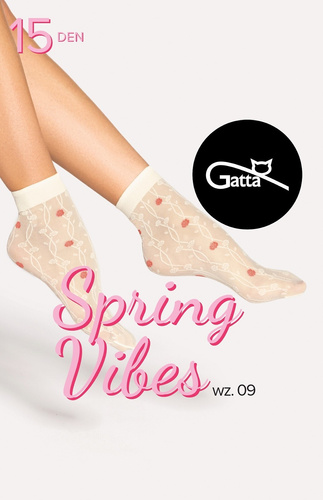 Жіночі шкарпетки Spring Vibes wz.09 15 ден  Gatta -sabbia-red